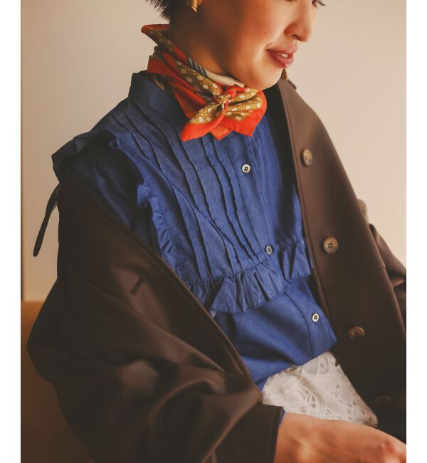  「デニムフリルブラウス」|シャツ・ブラウス|