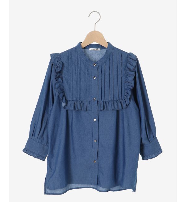  「デニムフリルブラウス」|シャツ・ブラウス|