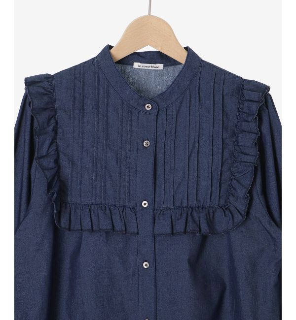  「デニムフリルブラウス」|シャツ・ブラウス|