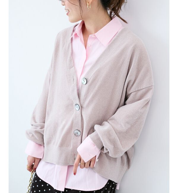  「モールヤーンVネックカーディガン」|カーディガン|