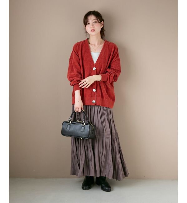  「モールヤーンVネックカーディガン」|カーディガン|