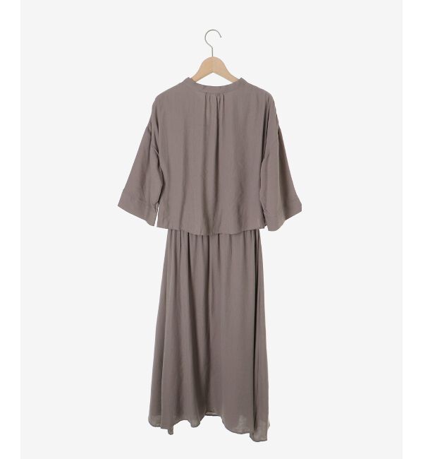  「リネンライクハーフスリーブワンピース」|ワンピース|