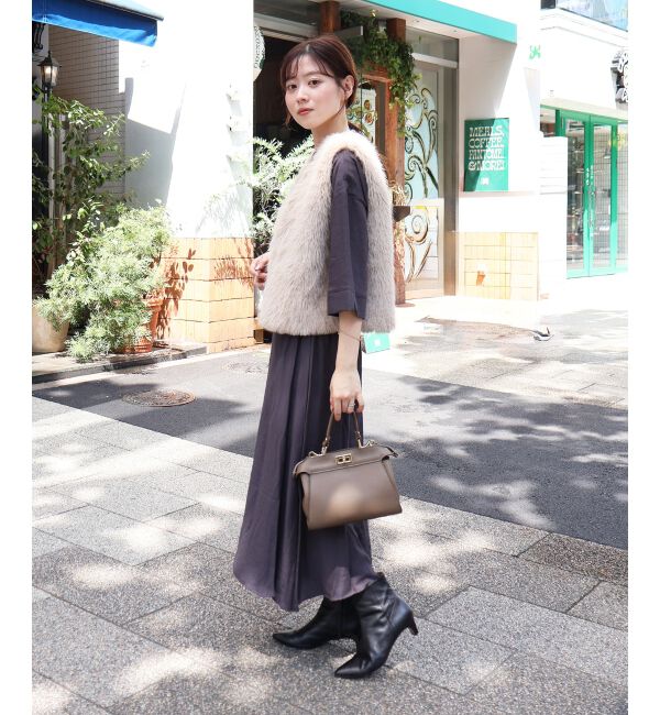  「リネンライクハーフスリーブワンピース」|ワンピース|