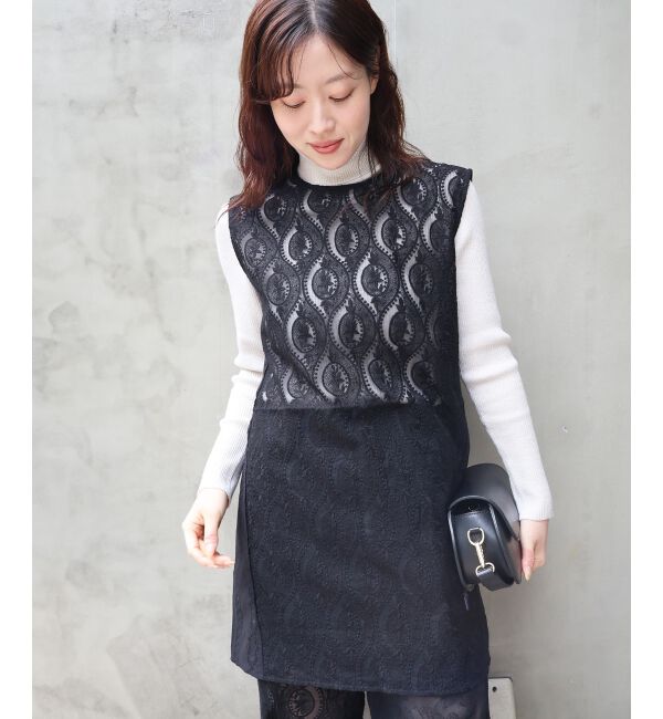  「《手洗い可能》vaneumレースドッキングトップス」|シャツ・ブラウス|