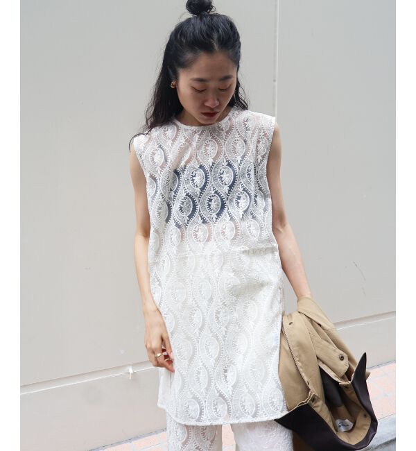  「《手洗い可能》vaneumレースドッキングトップス」|シャツ・ブラウス|