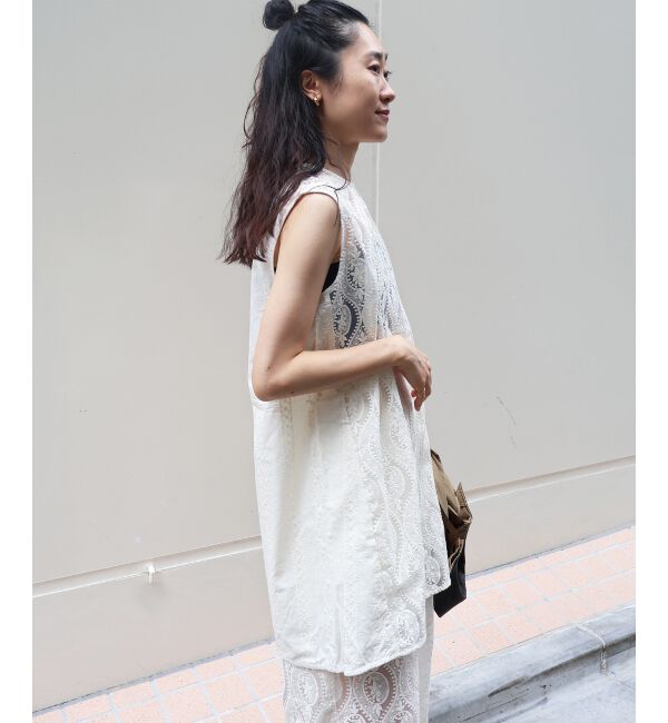  「《手洗い可能》vaneumレースドッキングトップス」|シャツ・ブラウス|