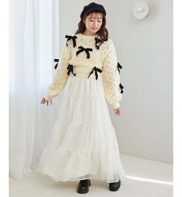 MAJESTICLEGON「シアーボリュームティアードスカート」|スカート|