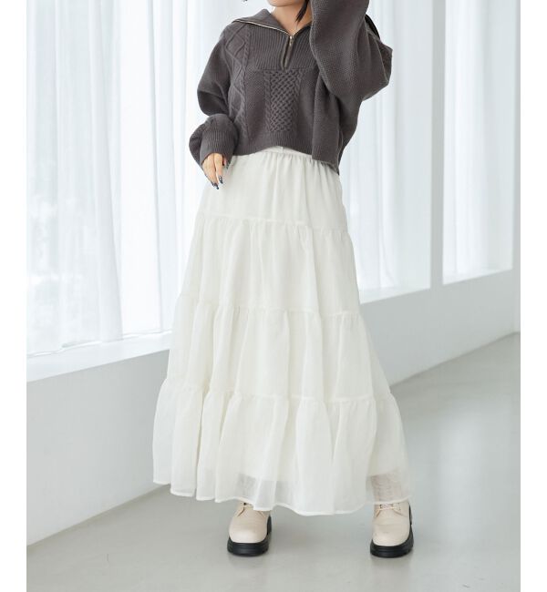 MAJESTICLEGON「シアーボリュームティアードスカート」|スカート|