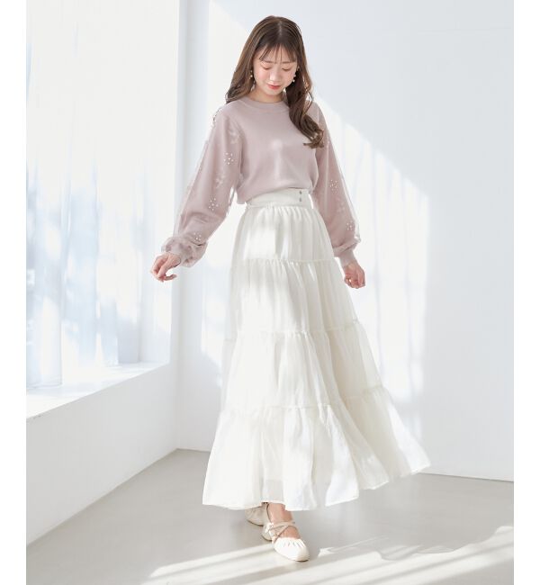 MAJESTICLEGON「シアーボリュームティアードスカート」|スカート|