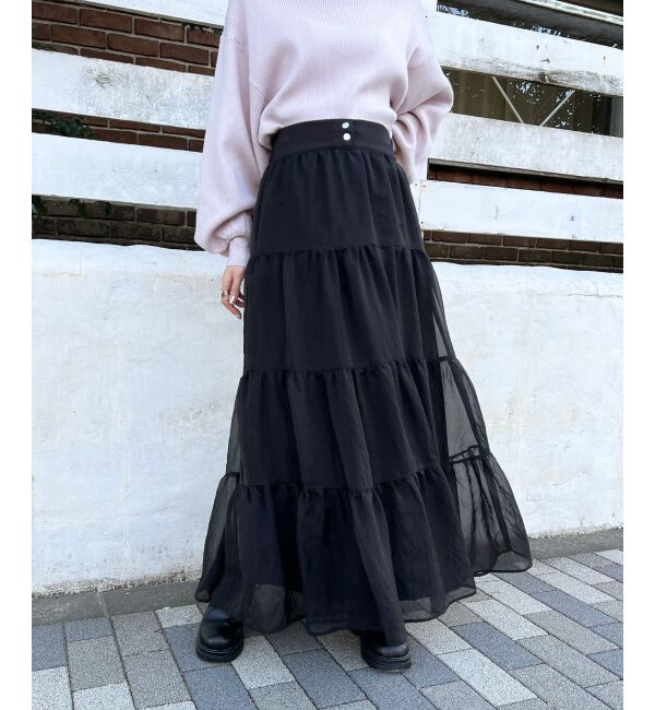 MAJESTICLEGON「シアーボリュームティアードスカート」|スカート|