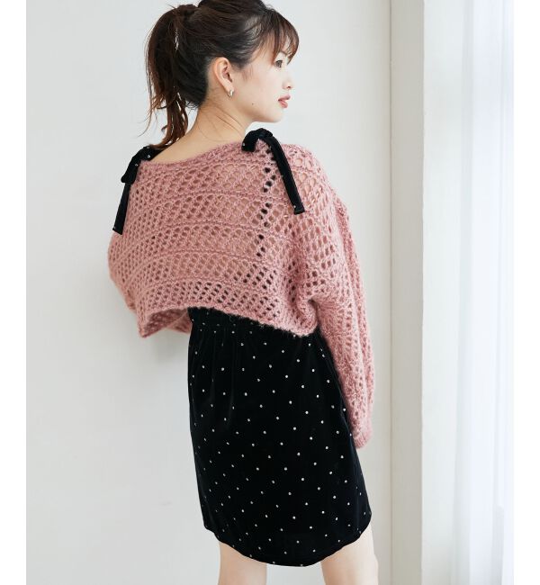 MAJESTICLEGON「キラキラドットベロアワンピース」|ワンピース|