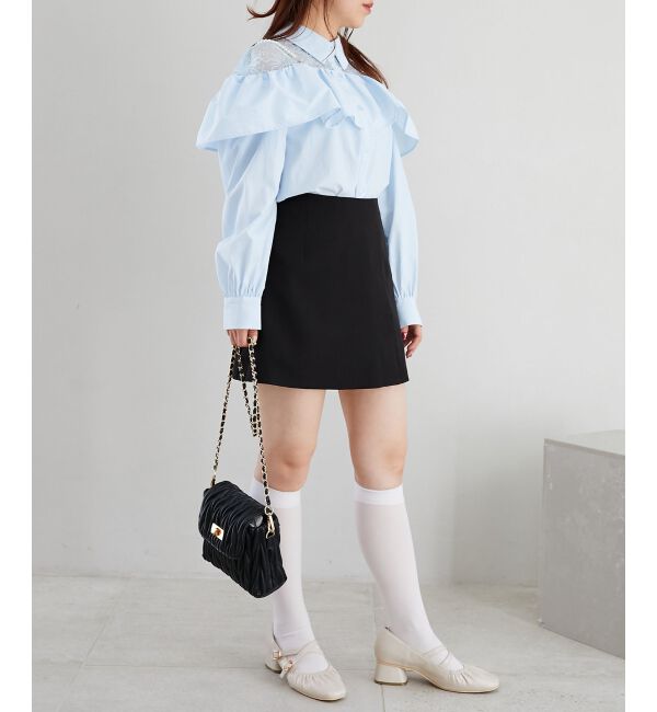  「パールチェーンフリルブラウス」|シャツ・ブラウス|