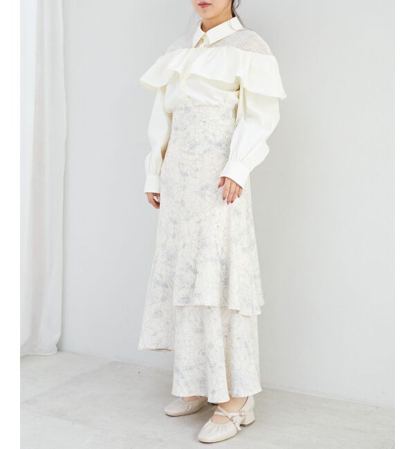  「パールチェーンフリルブラウス」|シャツ・ブラウス|