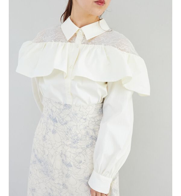  「パールチェーンフリルブラウス」|シャツ・ブラウス|