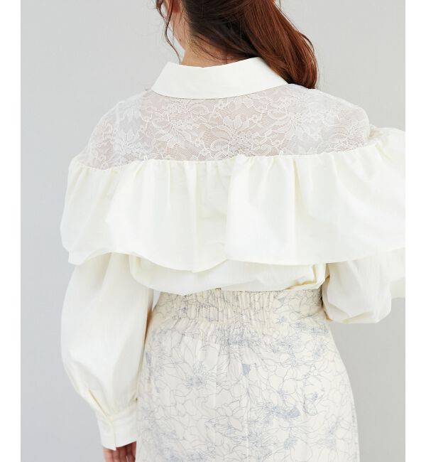  「パールチェーンフリルブラウス」|シャツ・ブラウス|