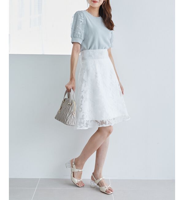 MAJESTICLEGON「クリアビジューヒールリボンサンダル」|サンダル|