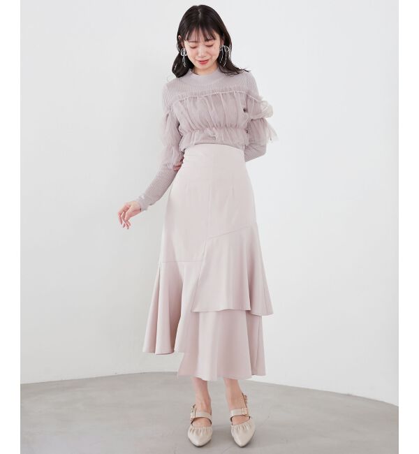  「チュールレイヤードリブニット」|ニット・セーター|