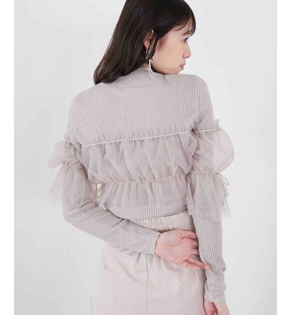  「チュールレイヤードリブニット」|ニット・セーター|