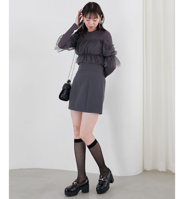  「チュールレイヤードリブニット」|ニット・セーター|