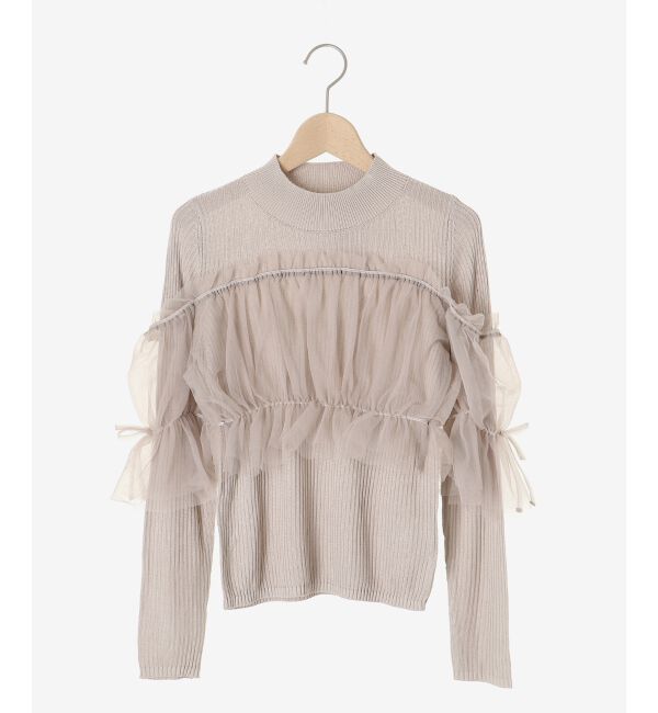  「チュールレイヤードリブニット」|ニット・セーター|