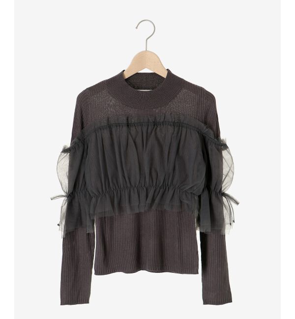  「チュールレイヤードリブニット」|ニット・セーター|
