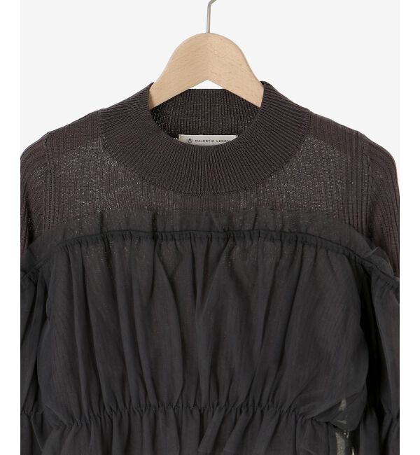  「チュールレイヤードリブニット」|ニット・セーター|