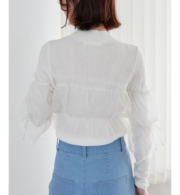  「チュールレイヤードリブニット」|ニット・セーター|