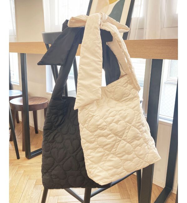 MAJESTICLEGON「ハートキルティングリボンバッグ」|ショルダー・メッセンジャー|