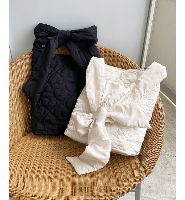 MAJESTICLEGON「ハートキルティングリボンバッグ」|ショルダー・メッセンジャー|