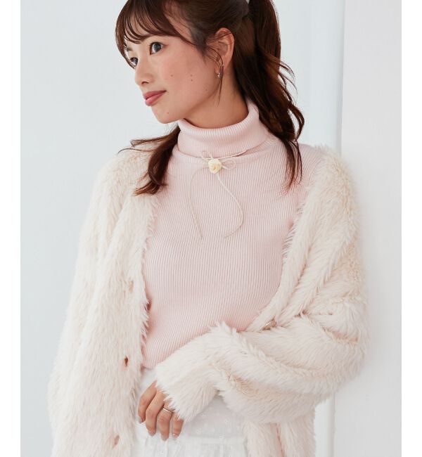 MAJESTICLEGON「ベーシックタートルニット」|ニット・セーター|ピンク