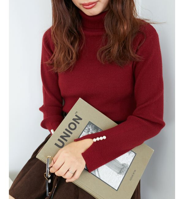 MAJESTICLEGON「ベーシックタートルニット」|ニット・セーター|ボルドー