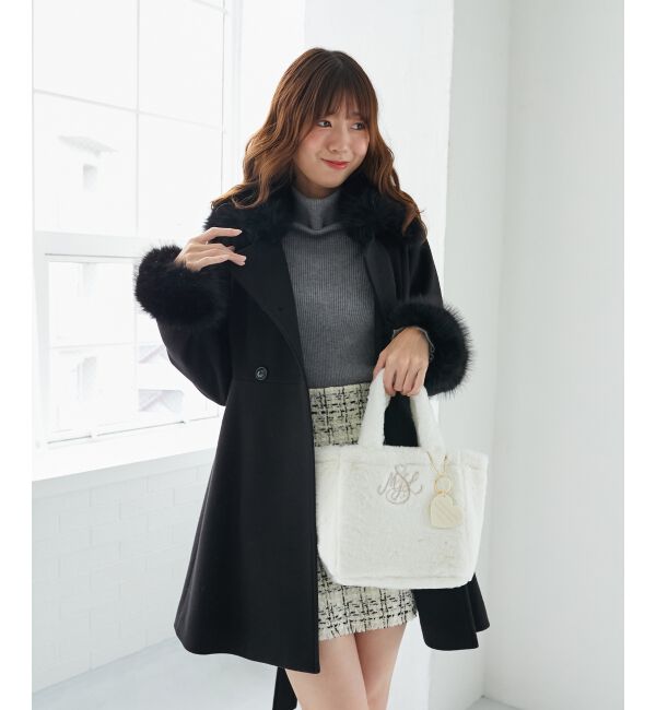 MAJESTICLEGON「2wayフェイクファーカラーフレアコート」|その他|