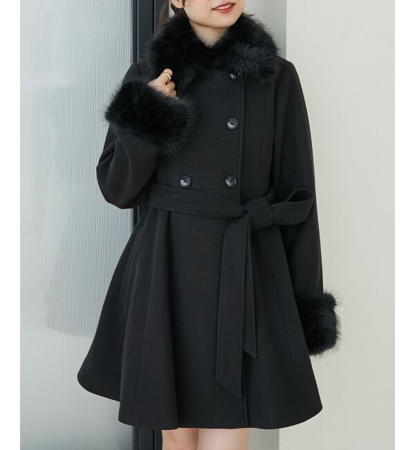 MAJESTICLEGON「2wayフェイクファーカラーフレアコート」|その他|