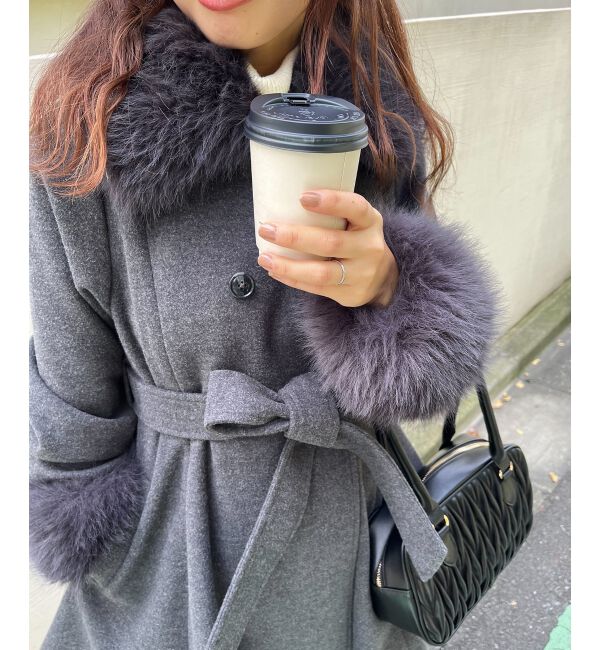 MAJESTICLEGON「2wayフェイクファーカラーフレアコート」|その他|
