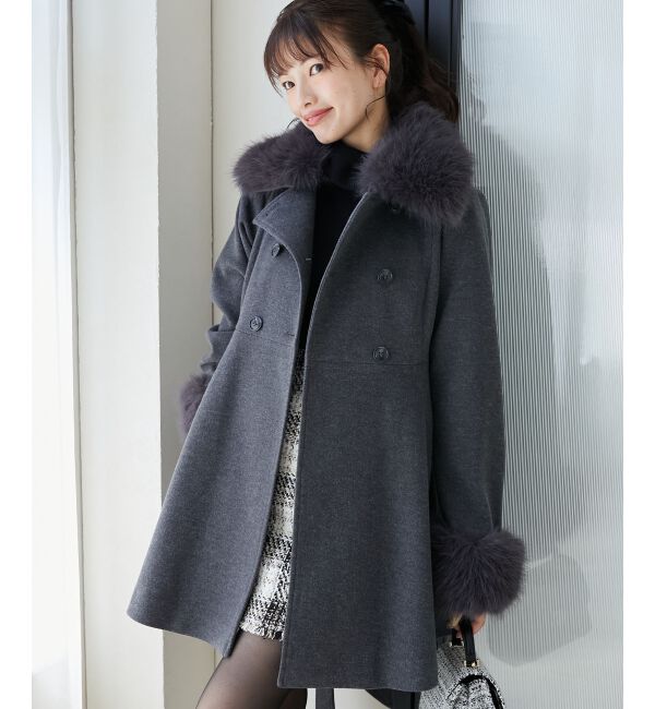 MAJESTICLEGON「2wayフェイクファーカラーフレアコート」|その他|