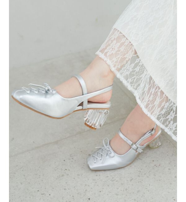  「レースアップクリアヒールミュール」|その他|