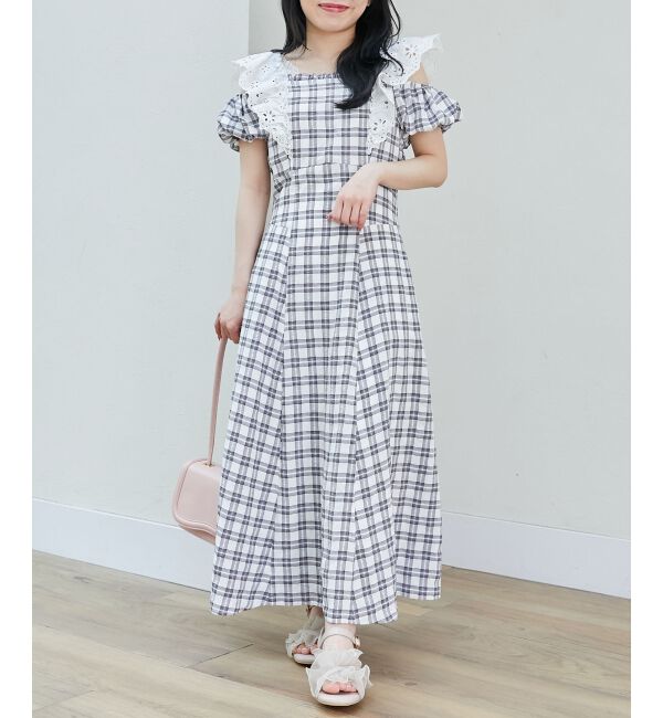  「肩レースフリルワンピース」|ワンピース|