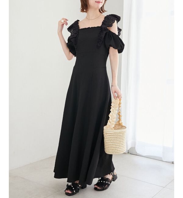  「肩レースフリルワンピース」|ワンピース|