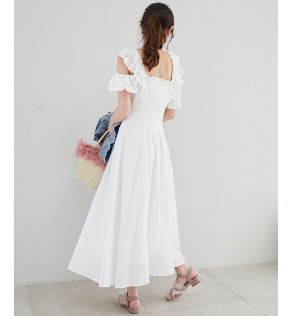  「肩レースフリルワンピース」|ワンピース|