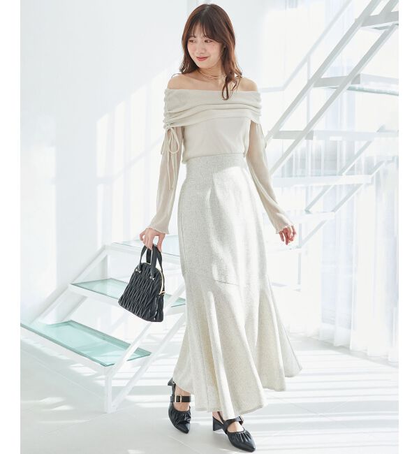  「ドロストオフショルラメチュールトップス」|Tシャツ・カットソー|