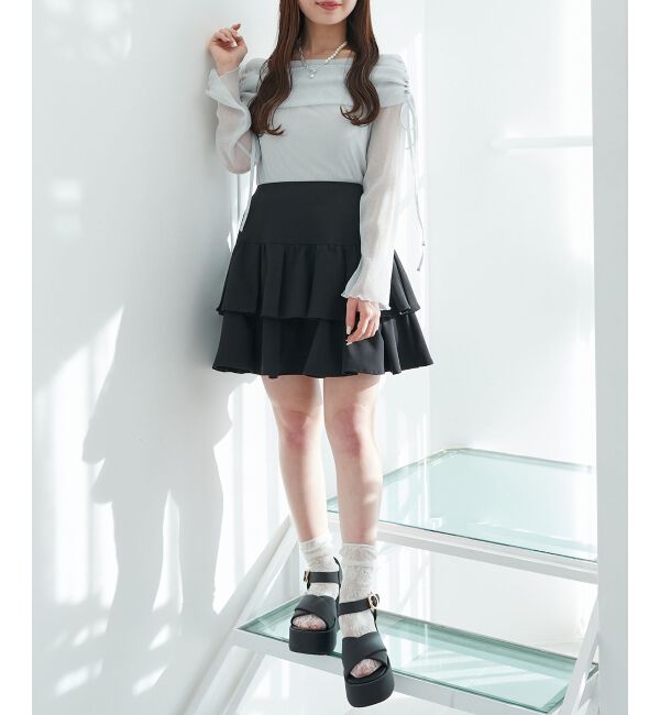  「ドロストオフショルラメチュールトップス」|Tシャツ・カットソー|