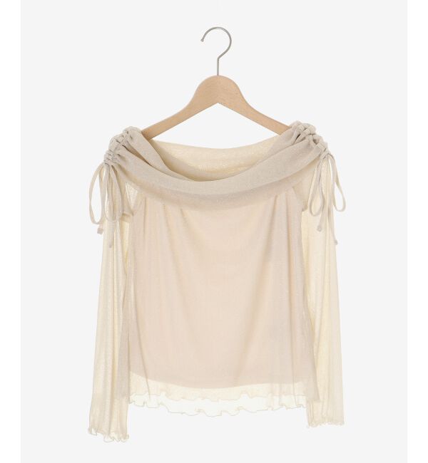  「ドロストオフショルラメチュールトップス」|Tシャツ・カットソー|