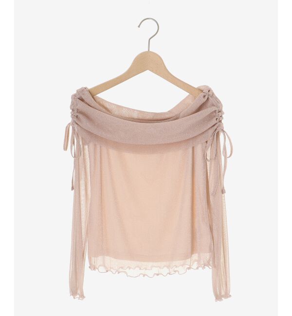 「ドロストオフショルラメチュールトップス」|Tシャツ・カットソー|