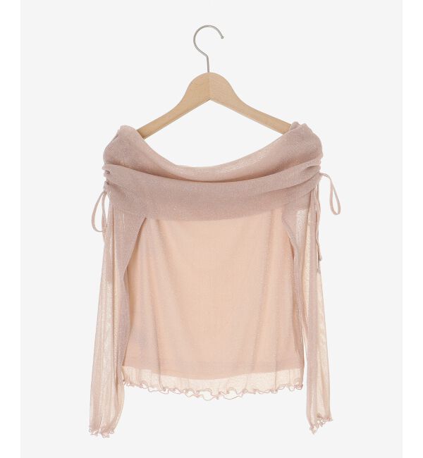  「ドロストオフショルラメチュールトップス」|Tシャツ・カットソー|