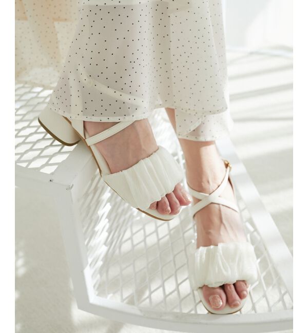  「シアーギャザーサンダル」|サンダル|