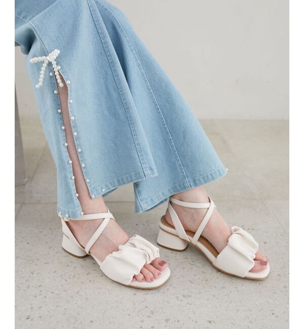  「シアーギャザーサンダル」|サンダル|