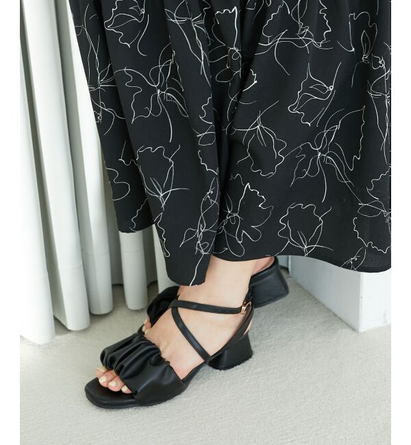  「シアーギャザーサンダル」|サンダル|