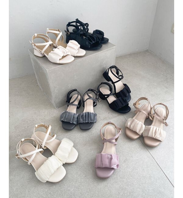  「シアーギャザーサンダル」|サンダル|