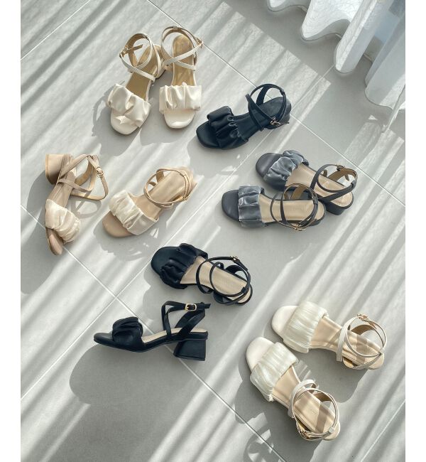  「シアーギャザーサンダル」|サンダル|