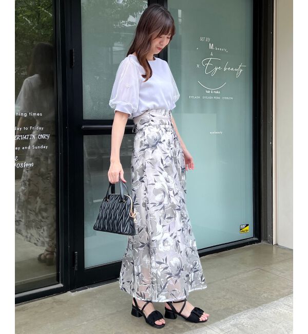  「パールチュールスリーブトップス」|Tシャツ・カットソー|